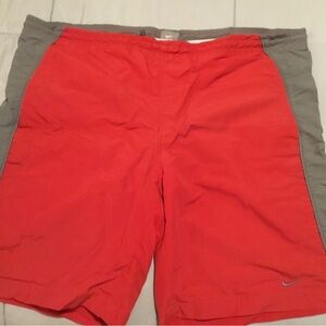 Nike - Red/Gray Mens Swimsuit Large